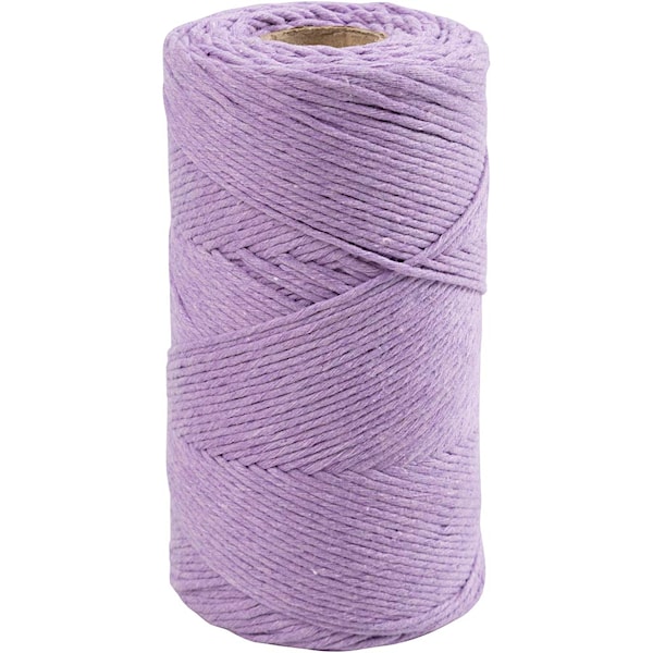 Macramè-Snor, L: 198 M, dia. 2 mm, lilla, 330 g/ 1 rl.