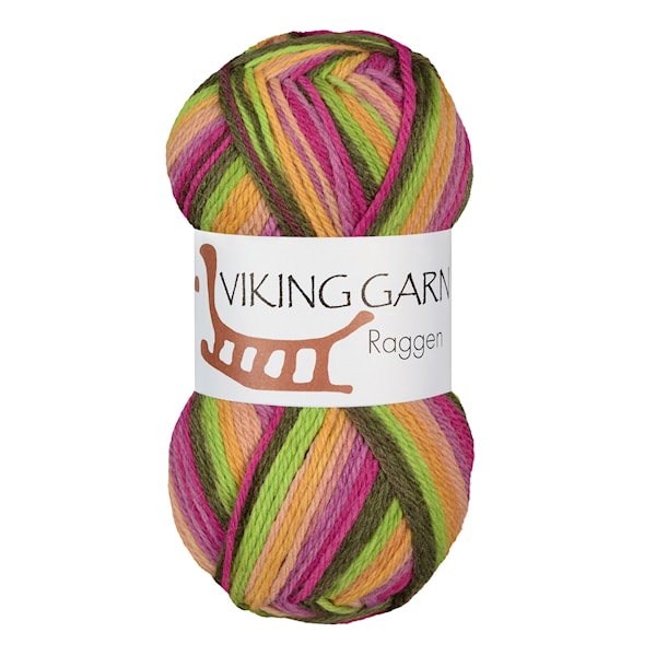 Raggen 150 g Multi gul/grønn 744 Viking Garn