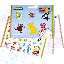 Babblarna A3 Målarbok med klistermärken och kritor