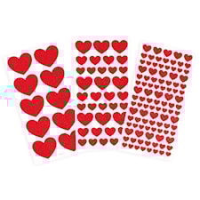 Klistermärken Hjärtan glittriga 9-45mm 146st Playbox