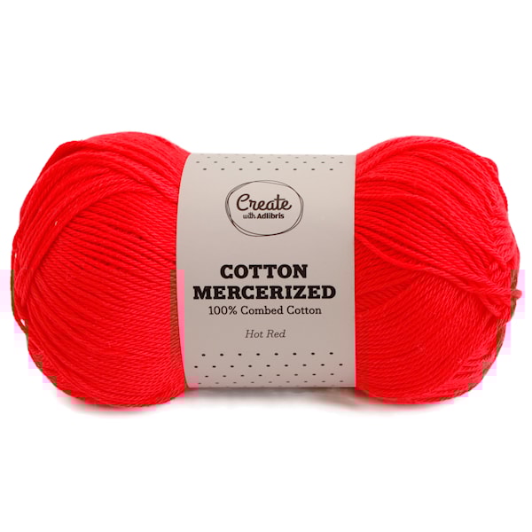 Adlibris, Mercerisert bomull, 100 g, Hot Red A319