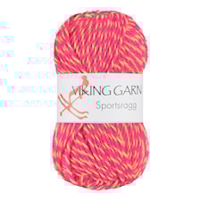Sportsragg Garn Ullmix 50 g Multi rosa/gul 557 Viking Garn