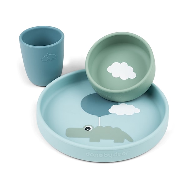 Kuva tulossa: Done by Deer Silicone dinner set Happy clouds Blue