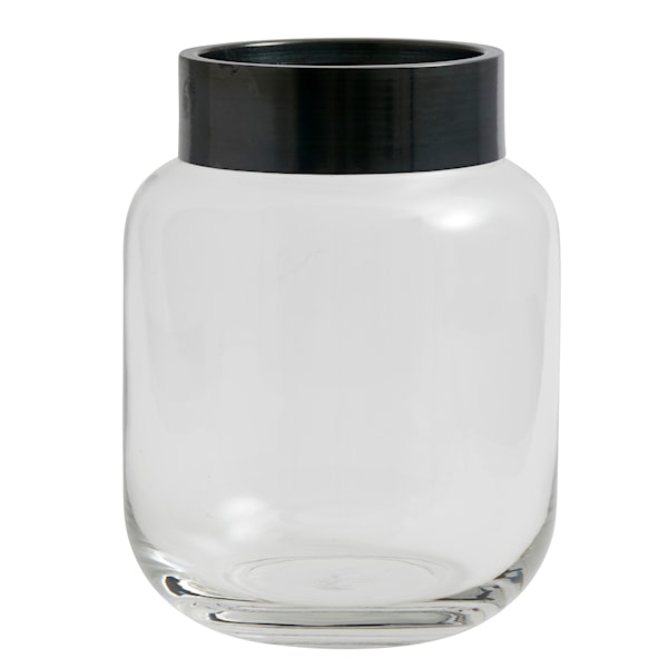 Nordal RING Vas Glas Järn D 18 cm H 23 cm Klar (vit) Nordal RING Vas Glas Järn D 18 cm H 23 cm Klar (vit)