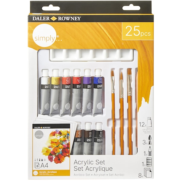 Startset Akryl 25 delar, Daler-Rowney Simply