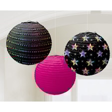 Papperslyktor Disco fever 70`s, 3 st