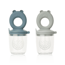 Miranda Bear Shape Food Feeder 2-Pack Whale blue / Dove blue Liewood