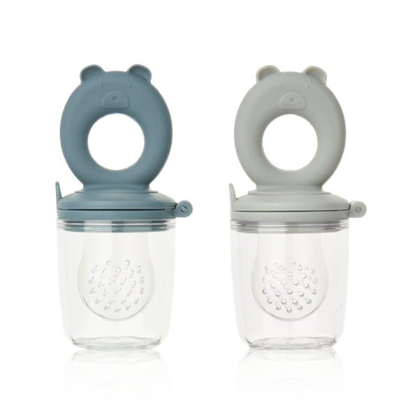Miranda Bear Shape Food Feeder 2-Pack Whale blue / Dove blue Liewood