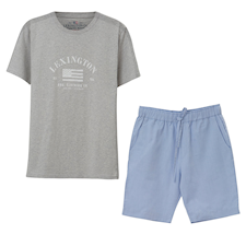 Lexington Adam Pyjamas 100% Bomull XS Light Gray/Blue