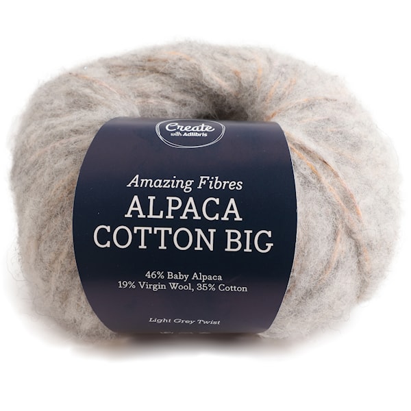 Adlibris Alpaca Cotton Big 50g Light Grey Twist A672