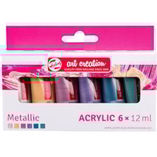 Akryylivärit Metalliväri 12 ml 6-pack Talens Art Creation