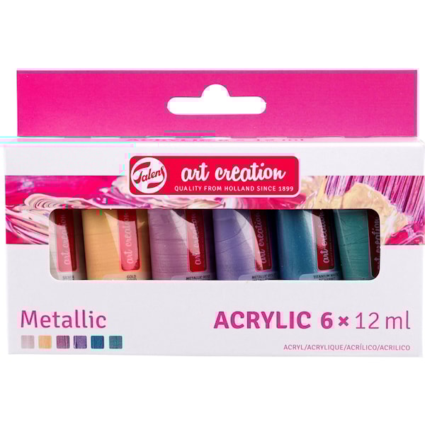 Akrylfarger Metallic 12 ml 6-pack Talens Art Creation