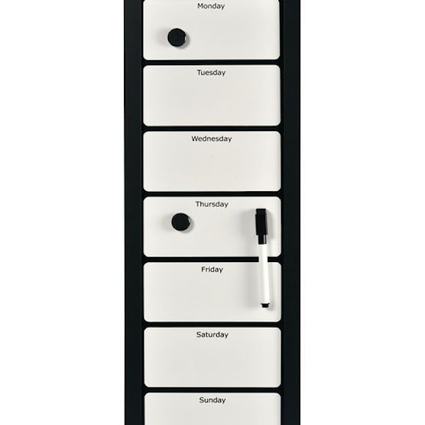 Ukeplanleggingstavle 20x60 cm inkludert penn, viskelær og magneter BNT Office