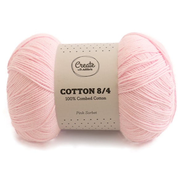 Adlibris Cotton 8/4 Garn 100g Pink Sorbet A075