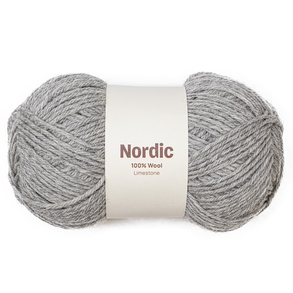 Nordic 100% ull 100 gr Kalkstein lysegrå A825 Adlibris