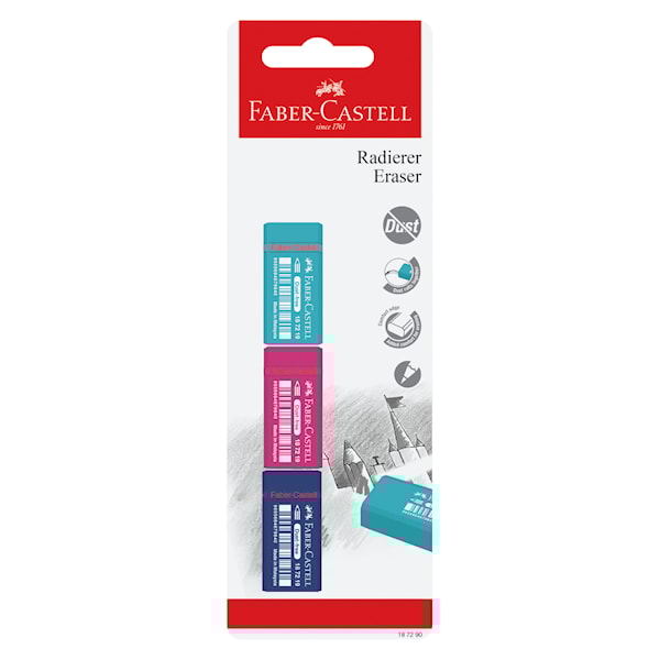 Viskelær Dust-free Mini Trend 3-pk, Faber-Castell