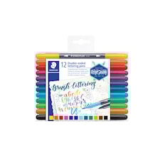 Brush letter duo, Brushpens, vattenbaserade pennor med dubbla spetsar 0,5-0,8 och 1,0-6,0 mm