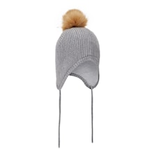 Stickad mössa, Grey Melange, Strl 40/44, Name it