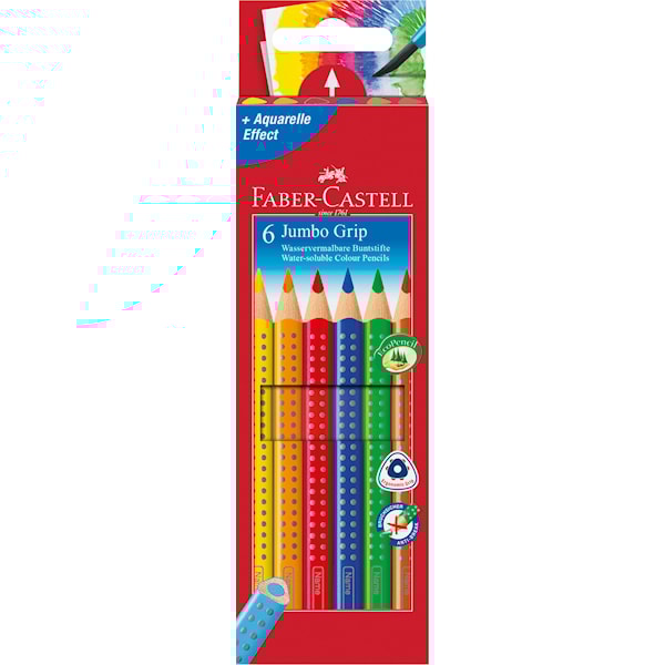 Faber-Castell Jumbo Fargeblyanter Akvarell 6 pakning