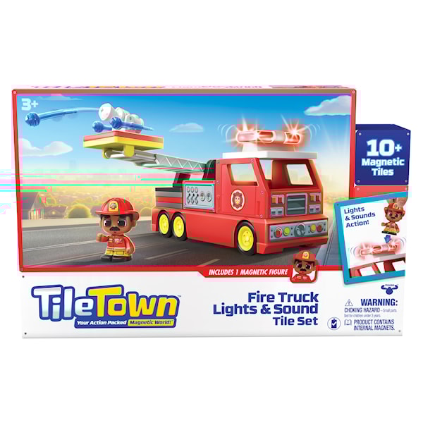 Brannbil Magnetic Play Tile Town