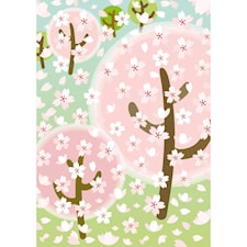 Klistremerker, Filt, Cherry Blossom, 10 x 19 cm