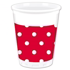 Röda Prickar, Plastmuggar, 8 st