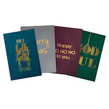 Julkort Guldtext 8-pack