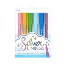 Silver Linings Tuschpennor med Silverkontur 6 st Ooly