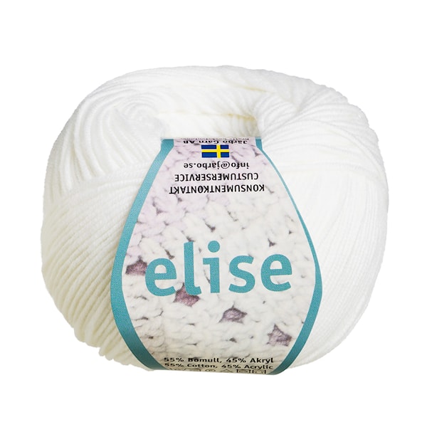 Elise Garn Bomullsmix 50g Vit (69201)