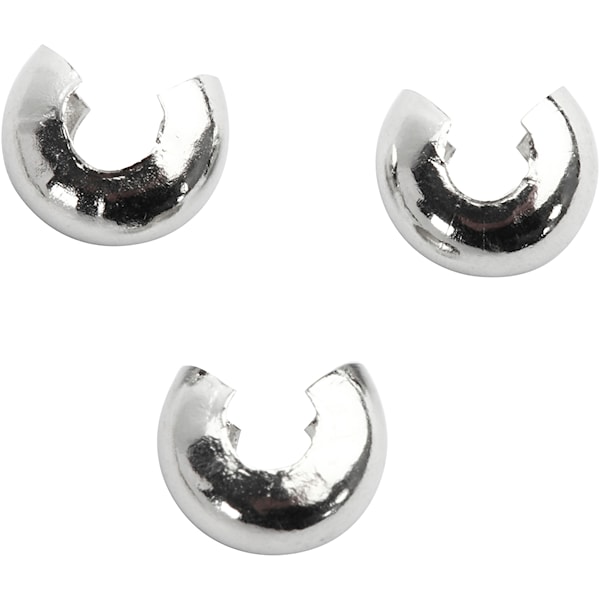 Knuteskjulere til elastikk, dia. 5 mm, forsølvet, 50 stk./ 1 pk.