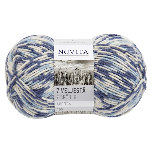 Novita 7 Bröder Aurora Garn Ullmix 100 g, bäck 808