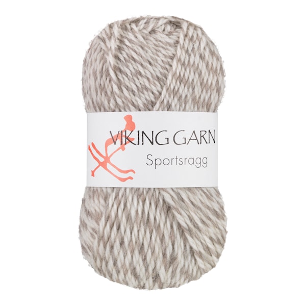 Sportsragg 50 g hvit/grå 520 Viking Garn
