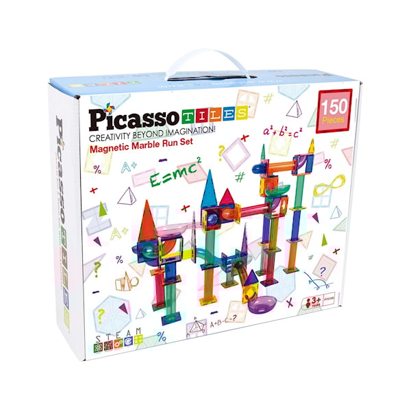 Picasso Tiles 150 pcs Magnetic Marble Run Set