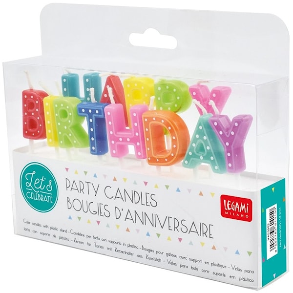 Kakelys Happy Birthday høyde 7 cm Legami