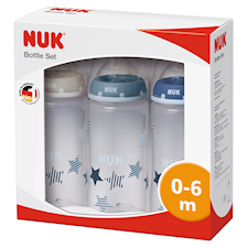 Nappflaska First Choice+ 300ml 3-p, Grå/Blå, Nuk