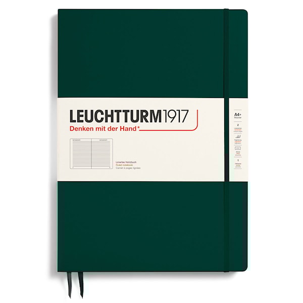 Notatbok A4+ Slim Linjert Skoggrønn Leuchtturm1917