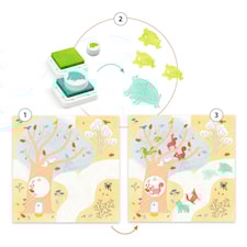 Askartele ja leimaa Djecon metsän eläimet