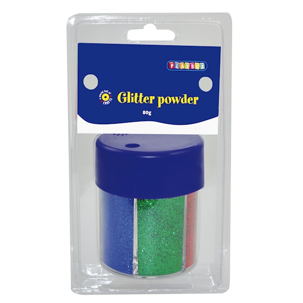 Glitterströssel Mix Playbox 80g 6 färger