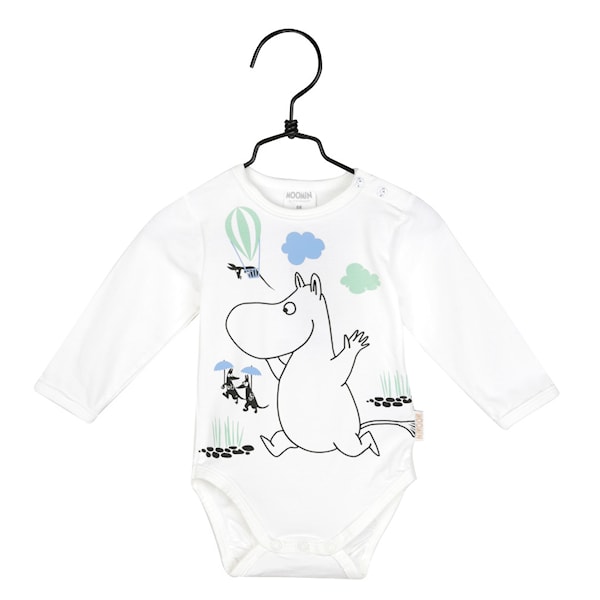 Lek body, vit, strl 86, mumin
