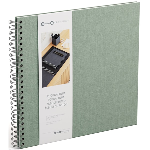 Fotoalbum Soft Teal med hvite ark 35x31,5cm Bigso Box of Sweden