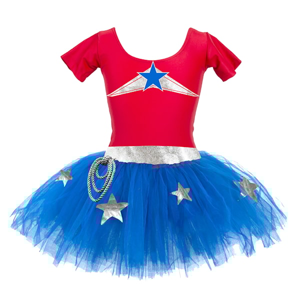 Kostymekjole Supergirl Med Kappe 110-116 cm Den Goda Fen