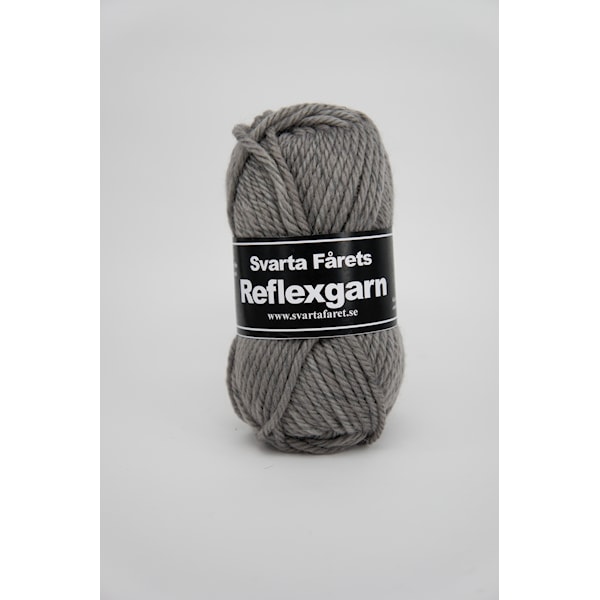 Svarta Fåret Reflexgarn Garn ullmix 50g mörkgrå 08