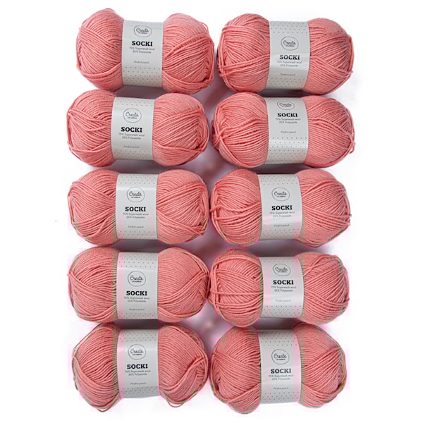 10-pk Socki Garn Ensfarget Ullmiks 100 g Perfect Peach A152 Adlibris