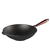 Skeppshult Wok Med Trähandtag Dia 30 cm 3.5 L Gjutjärn