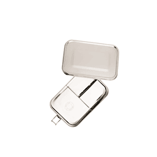 Food Pharmacy Matlåda Med 3-fack Rostfritt Stål