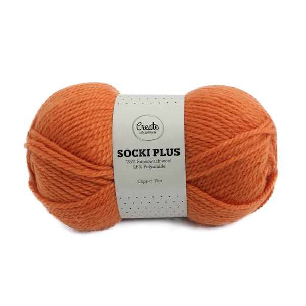 Adlibris Socki Plus Ensfarget Garn 100g Copper Tan A141