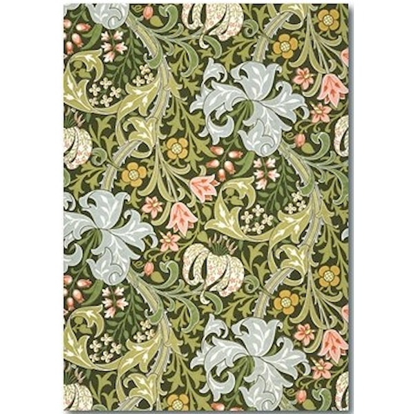 Skrivebok A5 William Morris, Golden Lily, Linjert, 96 s.