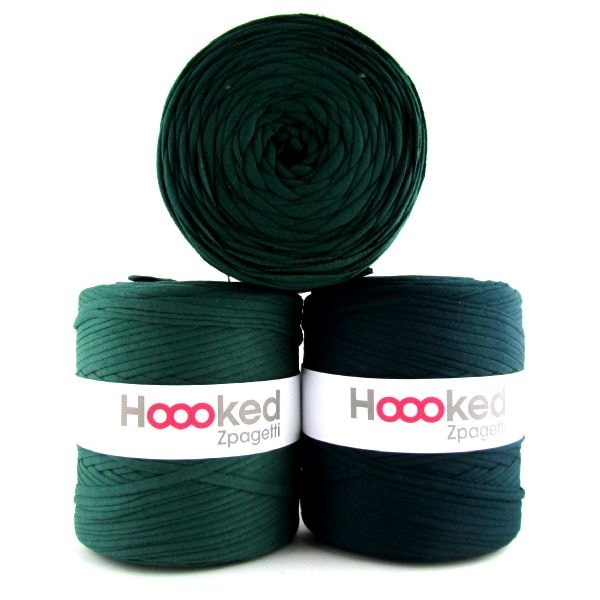 Hoooked Zpagetti Garn Återvunnen bomull ca 900g Dark green shades shades (ZP001-25)