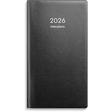 Kalenteri 2026 Interplano musta muovikansi (kaksikielinen)  83x158 mm Burde