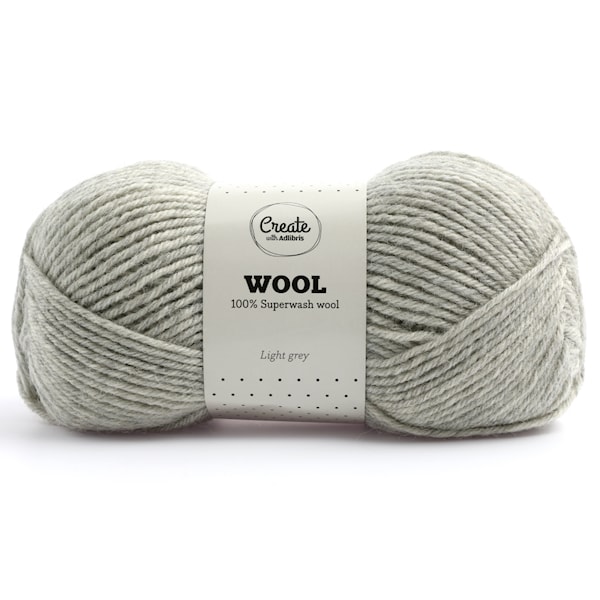 Adlibris Ullgarn 100g Light Grey A002